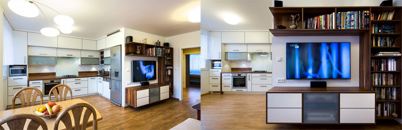 rekonstrukce kuchyně a obýváku v panelovém bytě